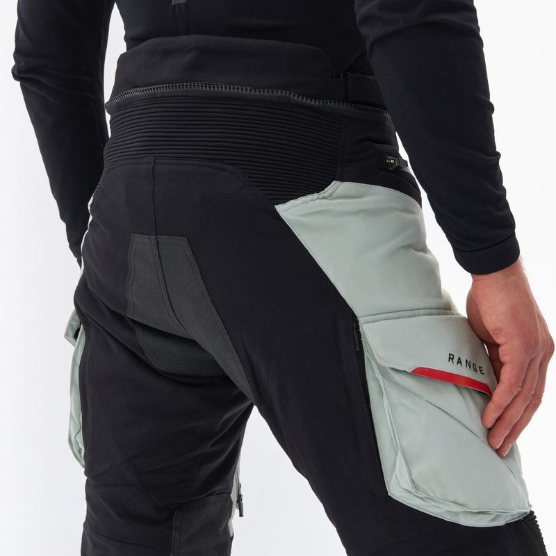 Pantalones de moto Rebelhorn Range gris-negro-rojo