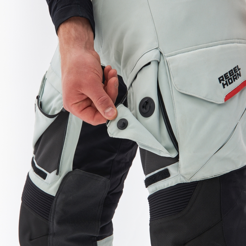 Pantalones de moto Rebelhorn Range gris-negro-rojo