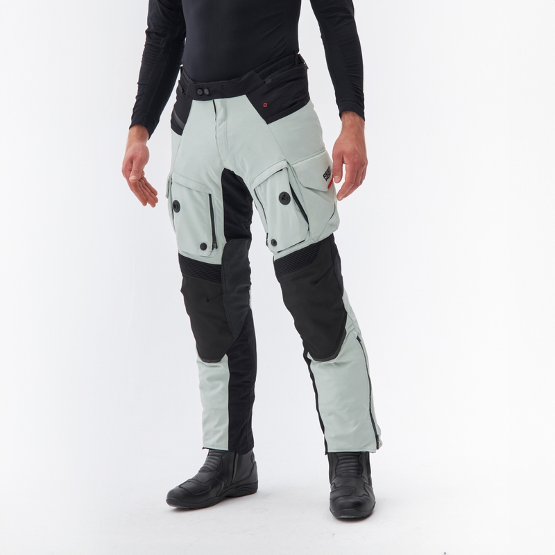 Pantalones de moto Rebelhorn Range gris-negro-rojo