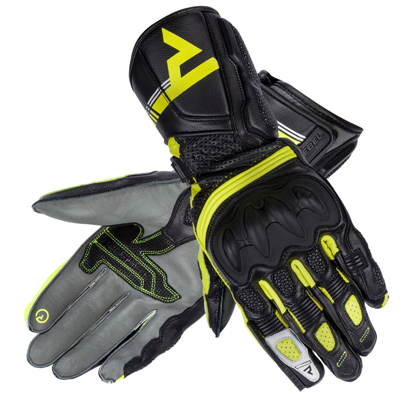 Guantes de moto Rebelhorn ST Long Black-Gray-Fluo Yellow para mujer liquidación