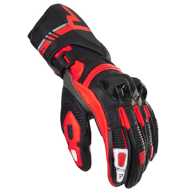 Guantes de moto Rebelhorn ST Long negro-gris-rojo fluo liquidación