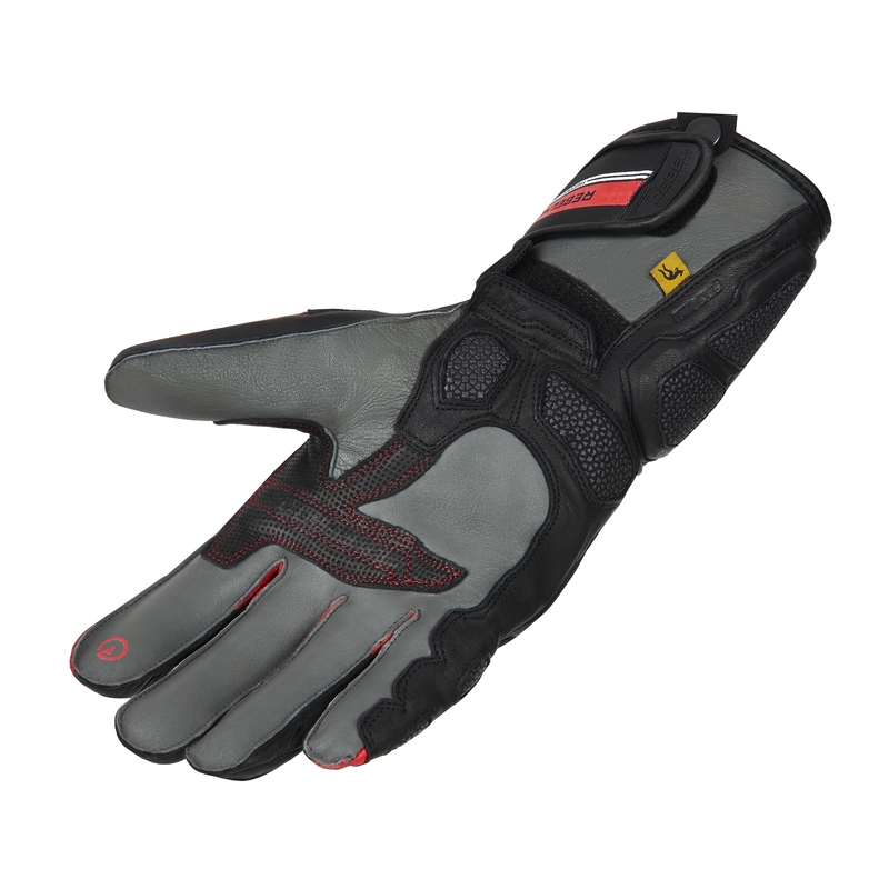 Guantes de moto Rebelhorn ST Long negro-gris-rojo fluo liquidación