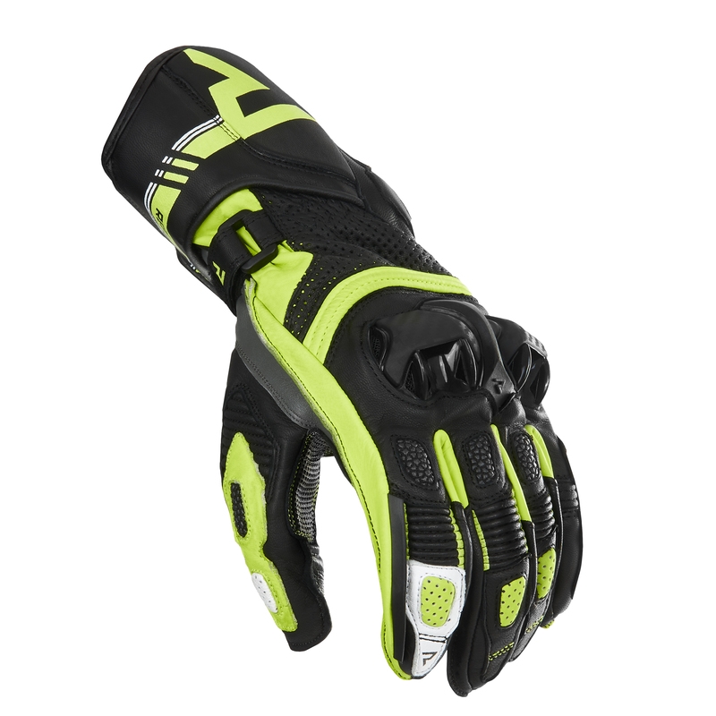 Guantes de moto Rebelhorn ST Long negro-gris-amarillo fluo liquidación