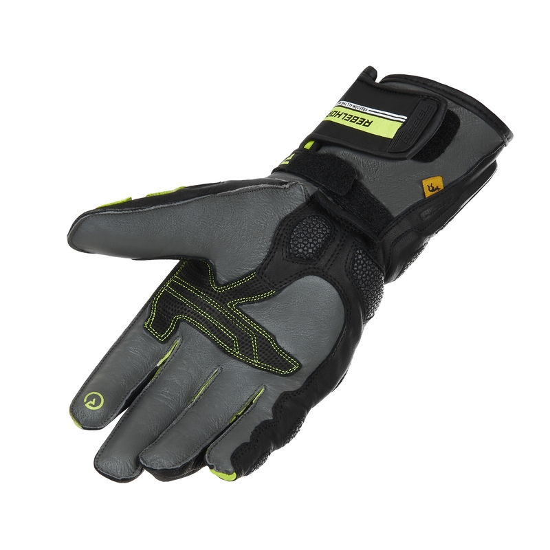 Guantes de moto Rebelhorn ST Long negro-gris-amarillo fluo liquidación