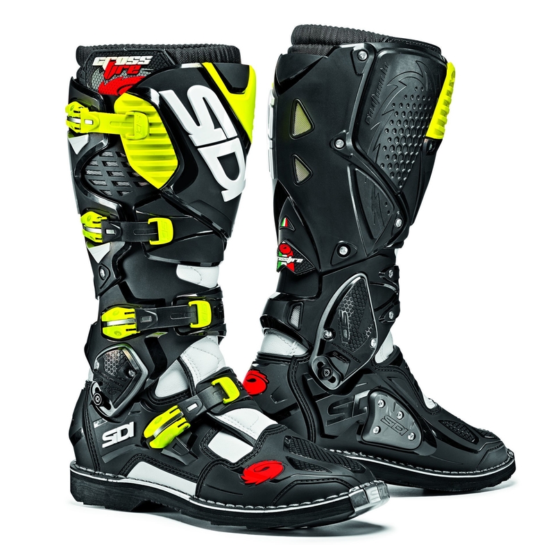 Botas de moto SIDI CROSSFIRE 3 blanco-negro-amarillo fluo