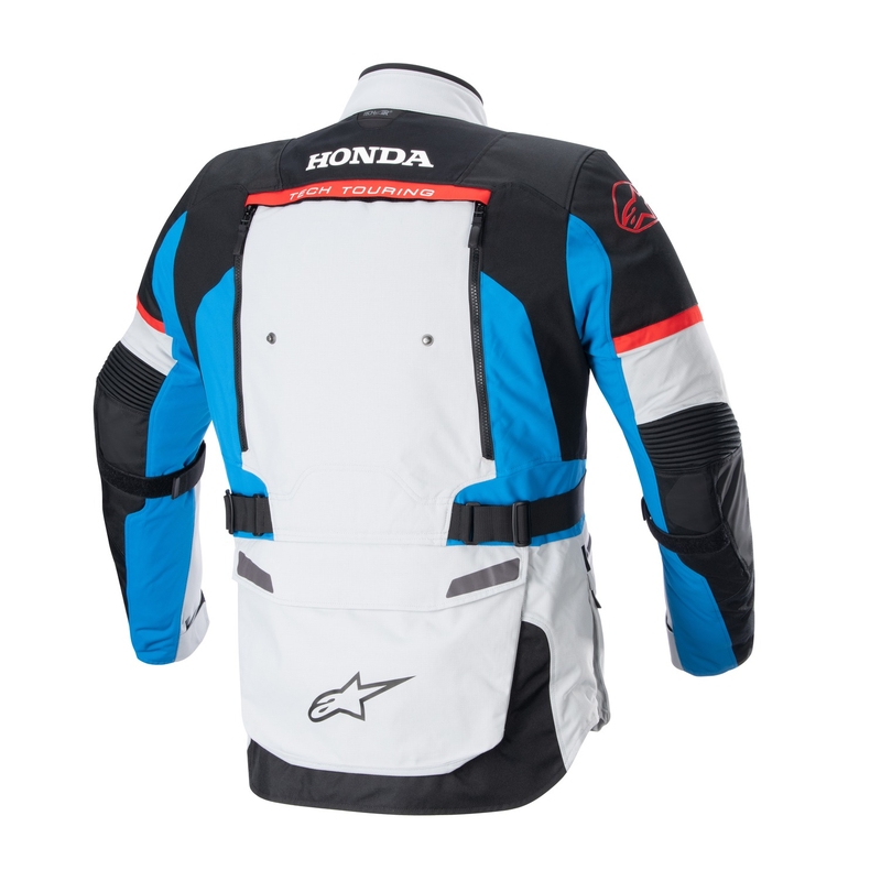 Chaqueta de moto Alpinestars Bogota PRO Drystar Honda gris claro-rojo fluorescente-azul-negro