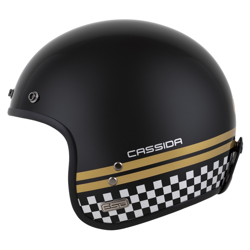Casco Jet Cassida Eso Forty Nine Negro Perla-Oro-Gris
