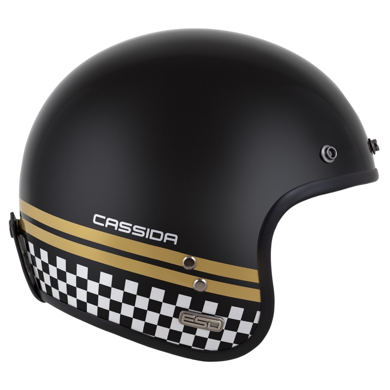 Casco Jet Cassida Eso Forty Nine Negro Perla-Oro-Gris