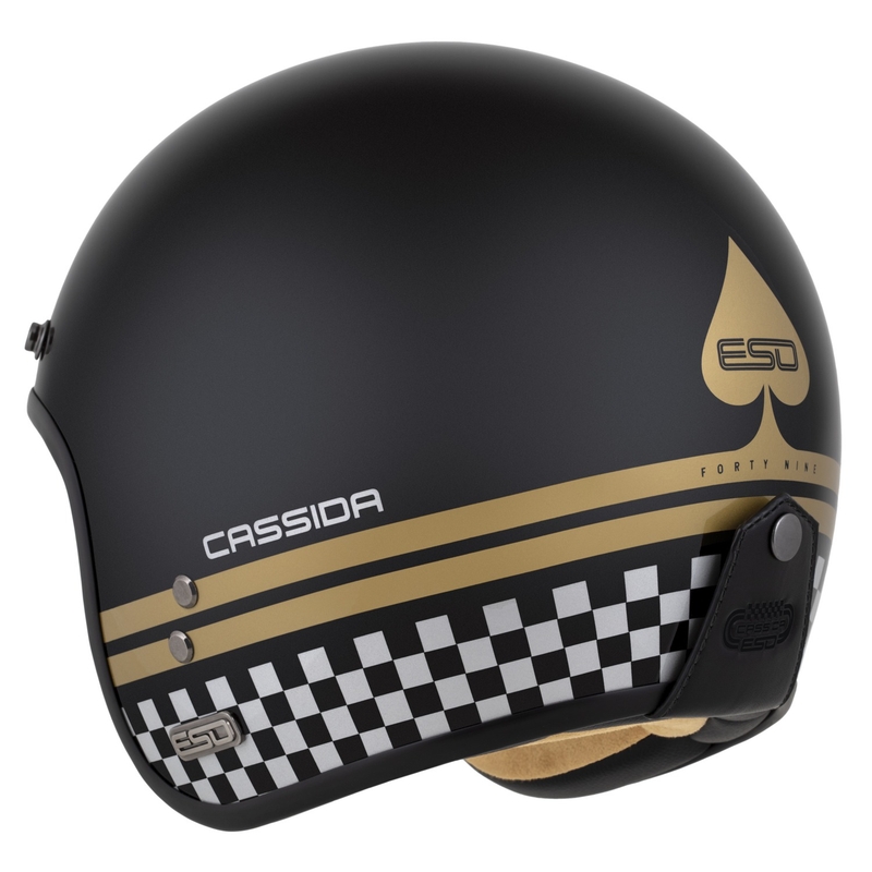 Casco Jet Cassida Eso Forty Nine Negro Perla-Oro-Gris
