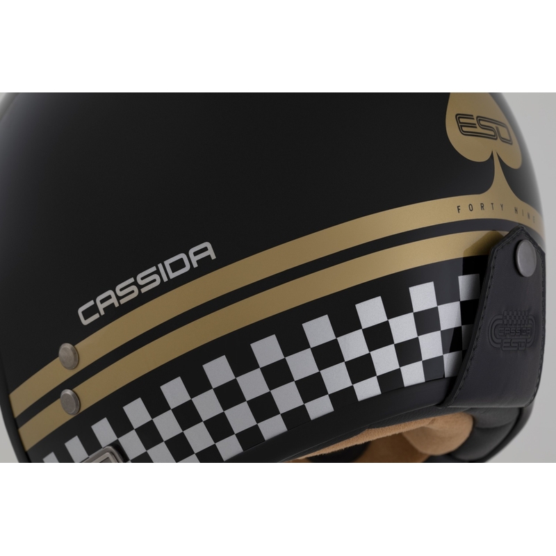 Casco Jet Cassida Eso Forty Nine Negro Perla-Oro-Gris