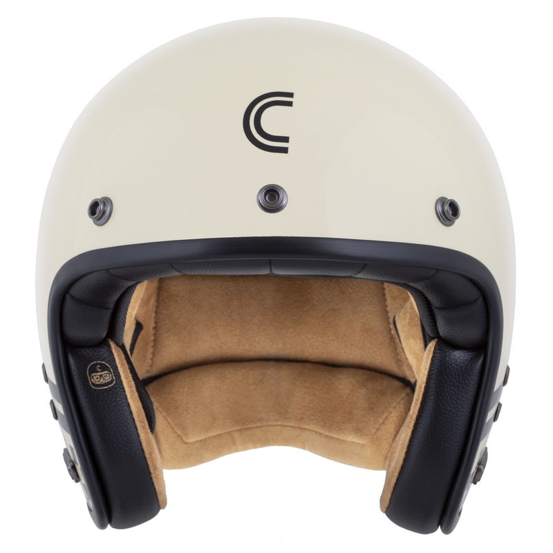 Casco abierto Cassida Eso Forty Nine crema-negro