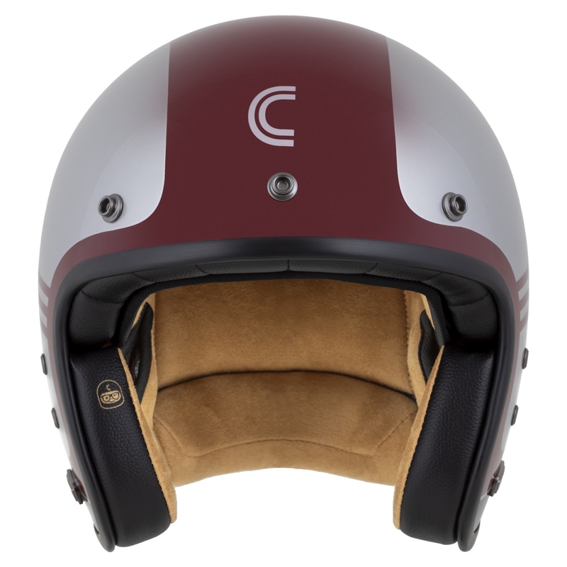 Casco abierto Cassida Eso Jawa Panel Rojo-Plata-Negro