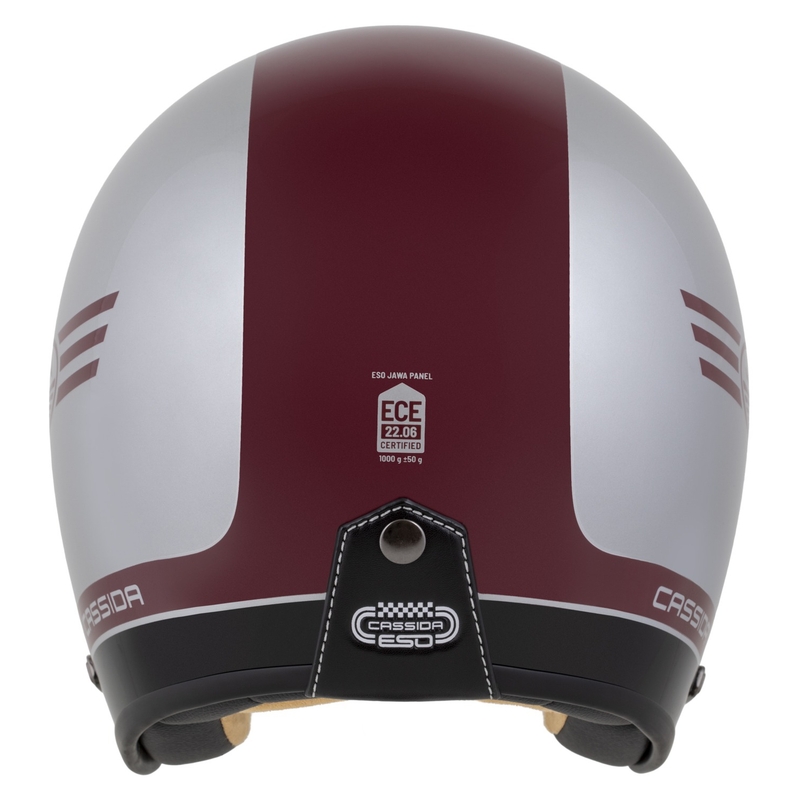 Casco abierto Cassida Eso Jawa Panel Rojo-Plata-Negro