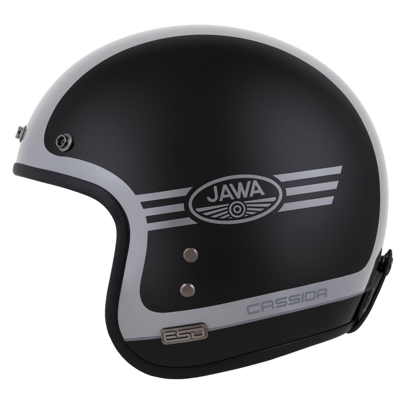 Casco abierto Cassida Eso Jawa Panel, color negro perla-antracita-plata