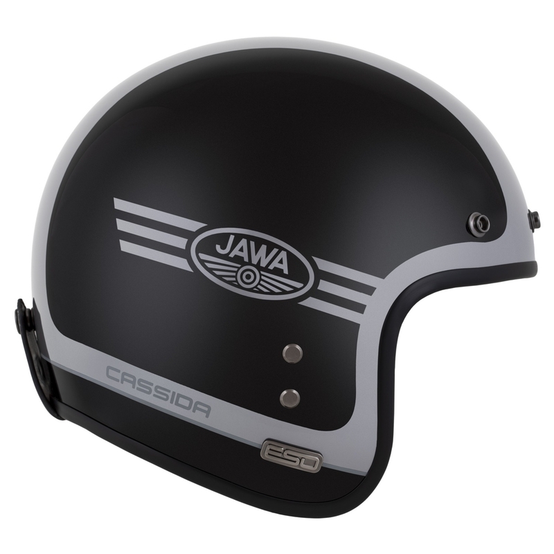 Casco abierto Cassida Eso Jawa Panel, color negro perla-antracita-plata