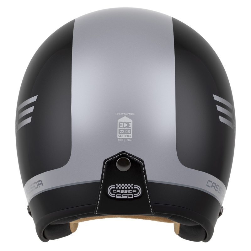 Casco abierto Cassida Eso Jawa Panel, color negro perla-antracita-plata