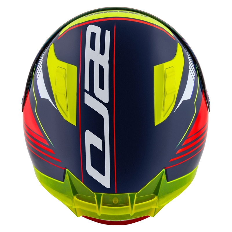 Casco integral de moto Cassida Aero Drome azul perla-amarillo-naranja-rojo-blanco