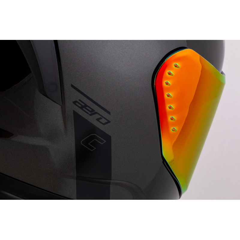 Casco integral para motocicleta Cassida Aero Super Mono, color negro brillante cromado.