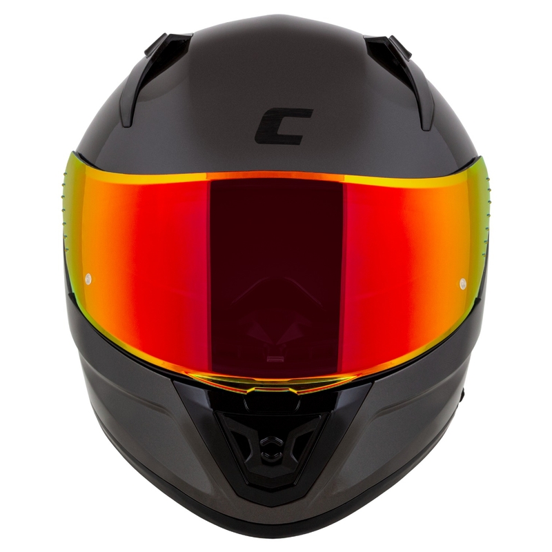 Casco integral para motocicleta Cassida Aero Super Mono, color negro brillante cromado.