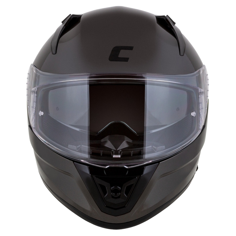 Casco integral para motocicleta Cassida Aero Super Mono, color negro brillante cromado.