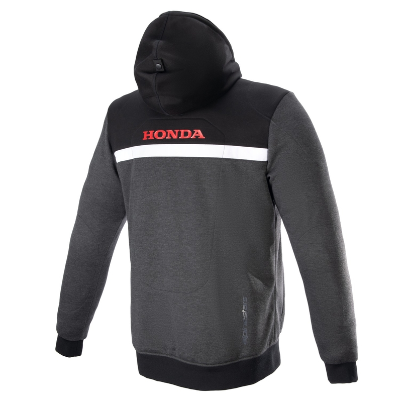Alpinestars Chrome Street Hoodie Honda Chaqueta Moto 2024 negro-gris-rojo
