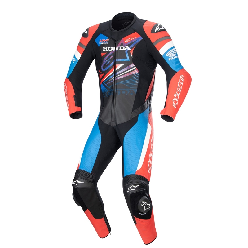 Mono de moto Alpinestars GP Force Honda negro-rojo fluo-blanco