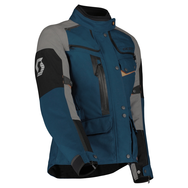Chaqueta de moto para mujer SCOTT VOYAGER DRYO azul-gris