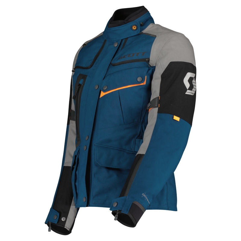 Chaqueta de moto para mujer SCOTT VOYAGER DRYO azul-gris