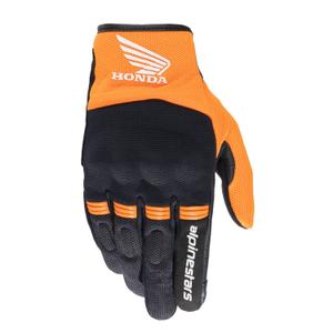 Guantes de moto Alpinestars Copper Honda colección 2024 negro y naranja