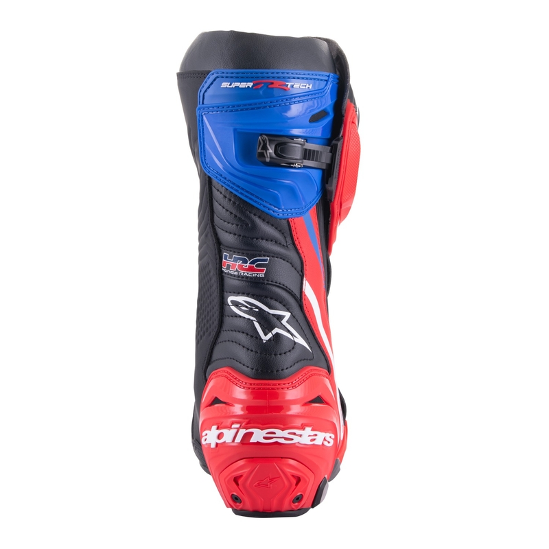 Botas de moto Alpinestars Supertech R Honda negro-rojo azul fluo-blanco