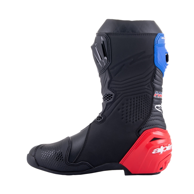 Botas de moto Alpinestars Supertech R Honda negro-rojo azul fluo-blanco