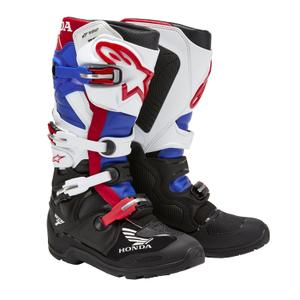 Botas Alpinestars Tech 7 Enduro Drystar Honda Colección 2024 Negro-Azul-Blanco-Rojo
