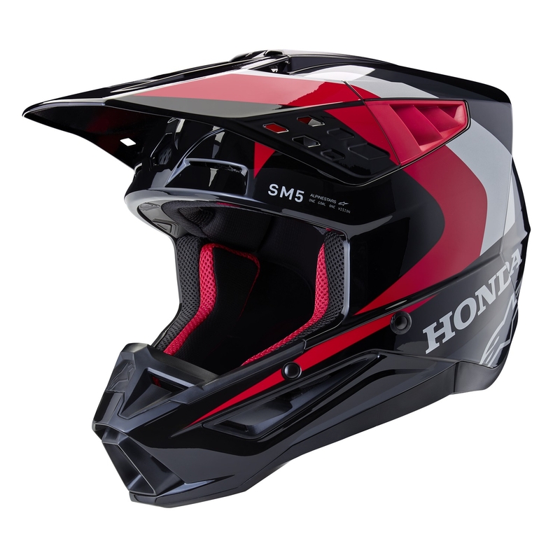 Casco de motocross Alpinestars S-M5 Honda, colección negro-rojo-gris
