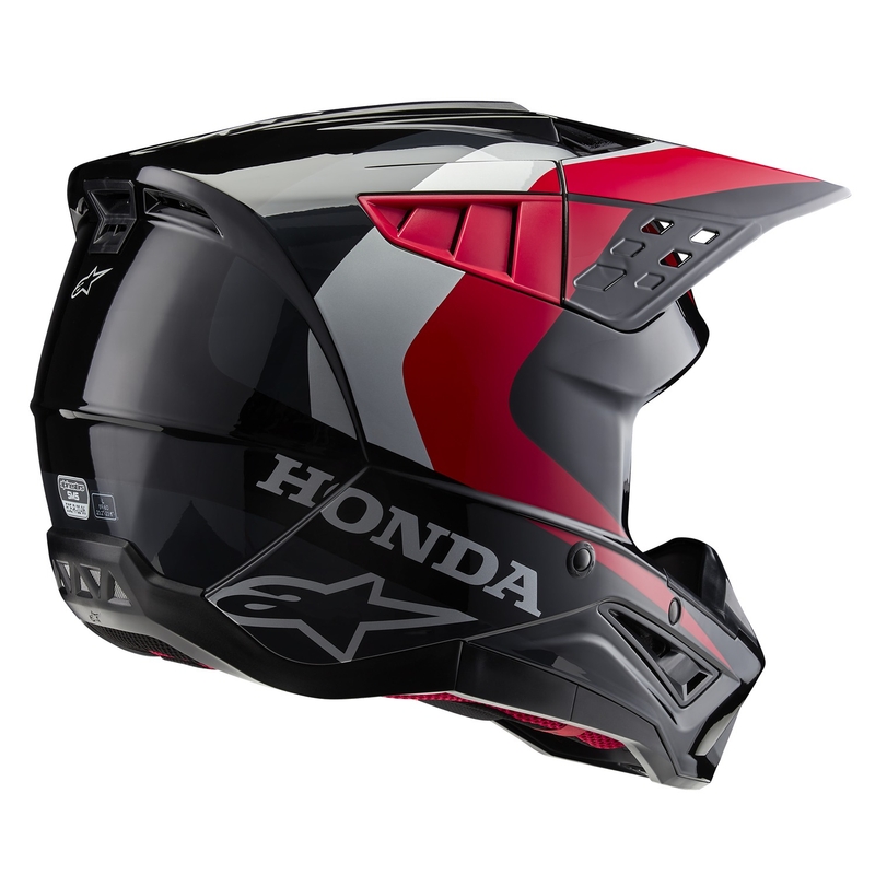 Casco de motocross Alpinestars S-M5 Honda, colección negro-rojo-gris