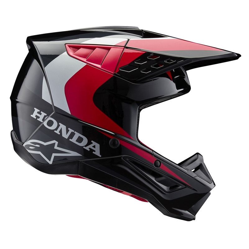 Casco de motocross Alpinestars S-M5 Honda, colección negro-rojo-gris