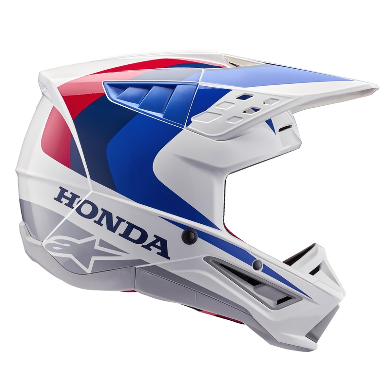 Casco de motocross Alpinestars S-M5 Honda, colección blanco-azul-rojo