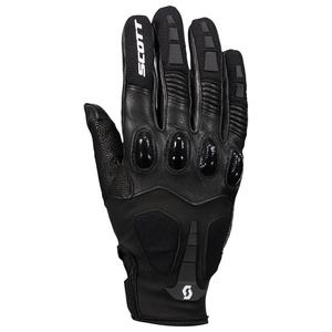 Guantes de moto de cuero SCOTT ASSAULT PRO blanco y negro