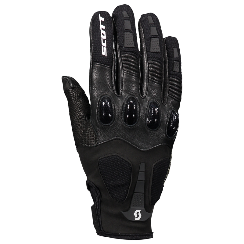 Guantes de moto de cuero SCOTT ASSAULT PRO blanco y negro