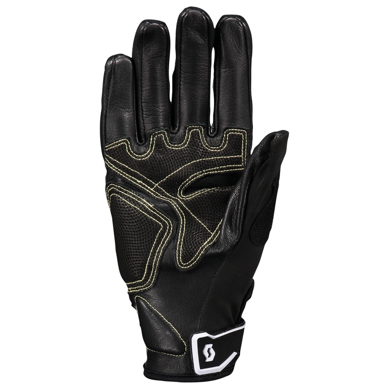 Guantes de moto de cuero SCOTT ASSAULT PRO blanco y negro