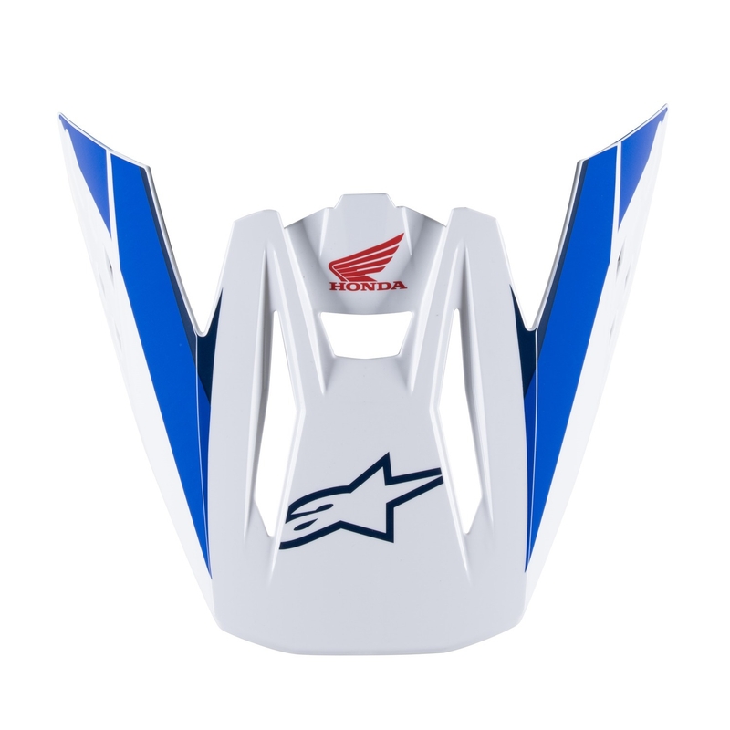 Colección de viseras para casco Alpinestars S-M5 Honda en blanco, azul y rojo
