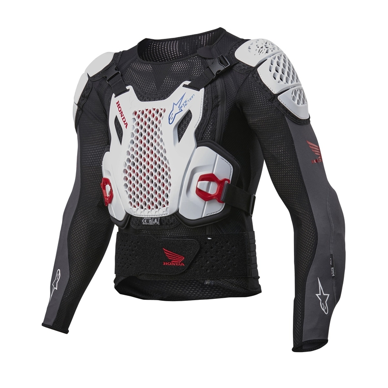 Colección de protectores de carrocería Alpinestars Bionic Plus 2 Honda blanco-azul-rojo-negro