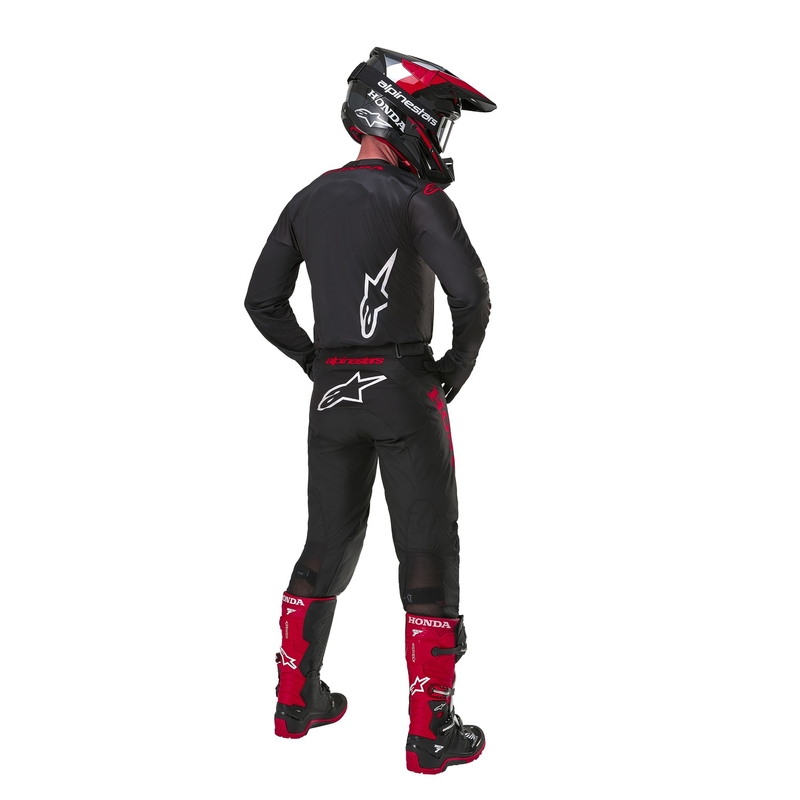 Camiseta de motocross Alpinestars Racer Iconic Honda Collection, negra y roja