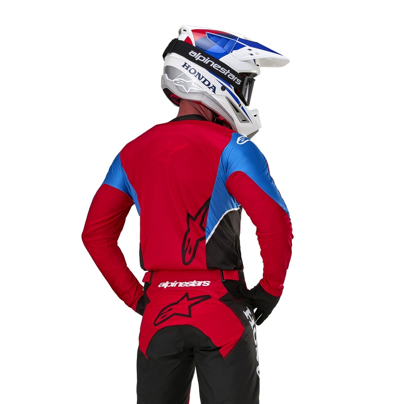 Camiseta de motocross Alpinestars Racer Iconic Honda Collection en rojo, negro, azul y blanco