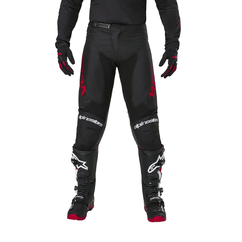 Pantalones de motocross Alpinestars Racer Iconic Honda Collection Negro-Rojo
