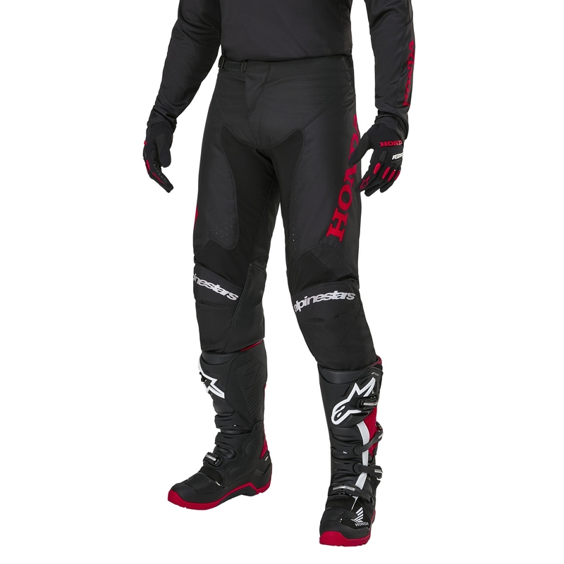 Pantalones de motocross Alpinestars Racer Iconic Honda Collection Negro-Rojo