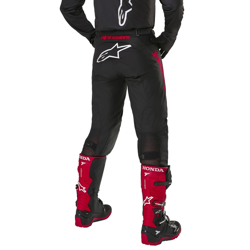 Pantalones de motocross Alpinestars Racer Iconic Honda Collection Negro-Rojo