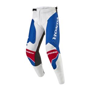 Pantalones de motocross Alpinestars Racer Iconic Honda, colección en blanco, azul, rojo y negro