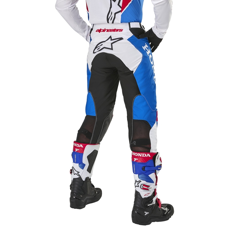 Pantalones de motocross Alpinestars Racer Iconic Honda, colección en blanco, azul, rojo y negro