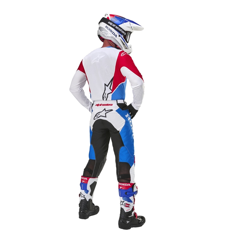 Pantalones de motocross Alpinestars Racer Iconic Honda, colección en blanco, azul, rojo y negro