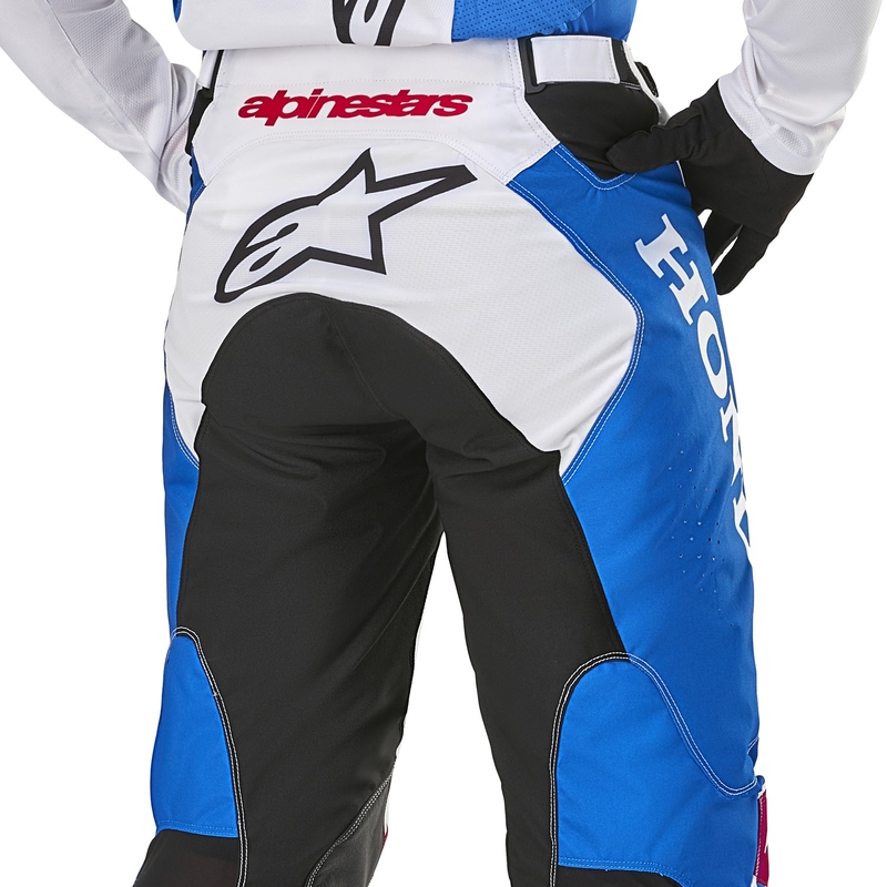 Pantalones de motocross Alpinestars Racer Iconic Honda, colección en blanco, azul, rojo y negro